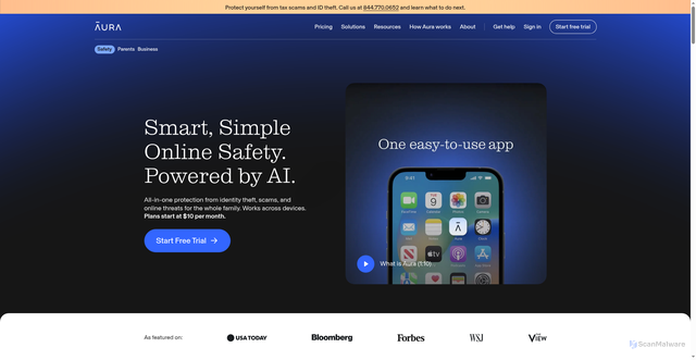 Security scan screenshot of https://buy.aura.com
