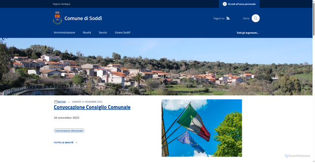 Security scan screenshot of https://www.comune.soddi.or.it/