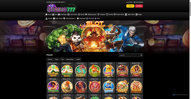 Security scan screenshot of https://ndx-gasing777pro.click/desktop/game/slot/pgsoft