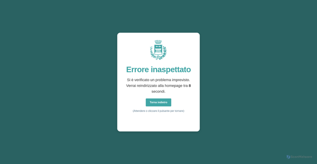Security scan screenshot of https://www.comune.crissolo.cn.it/error.html