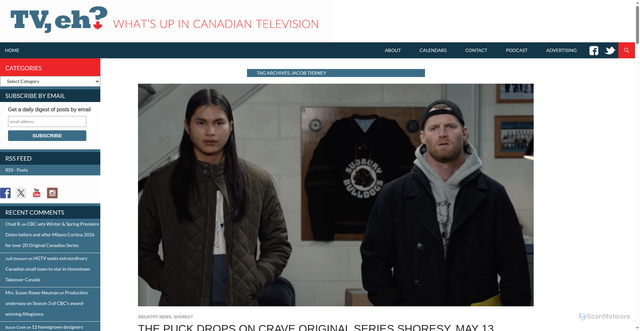 Security scan screenshot of https://www.tv-eh.com/tag/jacob-tierney/