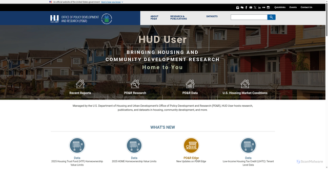 Security scan screenshot of https://www.huduser.gov/