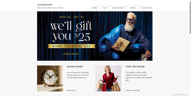 Security scan screenshot of https://www.alderwoodmall.com/en/