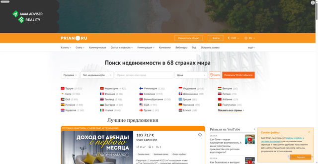 Security scan screenshot of https://prian.ru