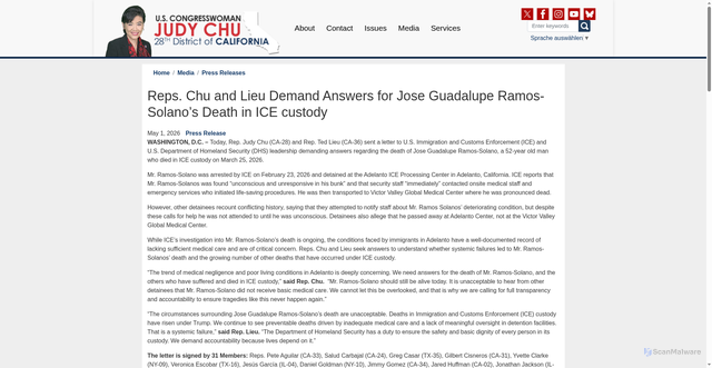 Security scan screenshot of https://chu.house.gov/media-center/press-releases/reps-chu-and-lieu-demand-answers-jose-guadalupe-ramos-solanos-death-ice