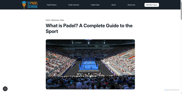 Security scan screenshot of https://thepadelschool.com/resources/blog/what-is-padel-the-complete-guide