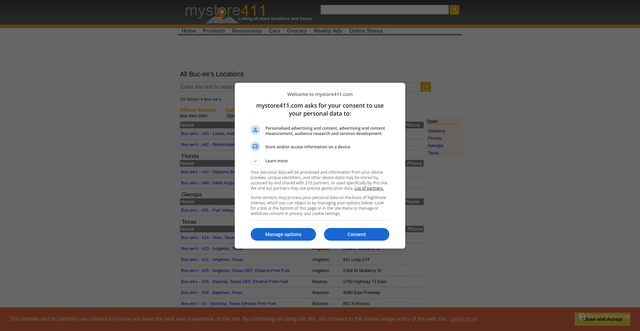 Security scan screenshot of https://www.mystore411.com/store/listing/1632/Buc-ees-store-locations
