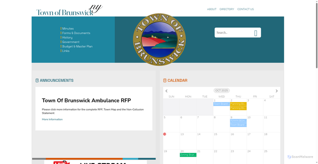 Security scan screenshot of https://brunswickny.gov/
