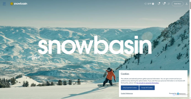 Security scan screenshot of https://www.snowbasin.com/