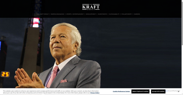 Security scan screenshot of https://www.thekraftgroup.com/robert-kraft/