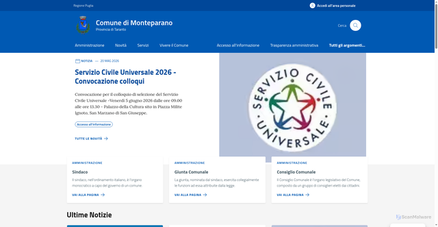 Security scan screenshot of https://www.comune.monteparano.ta.it