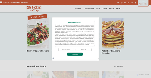 Security scan screenshot of https://ketocookingchristian.com