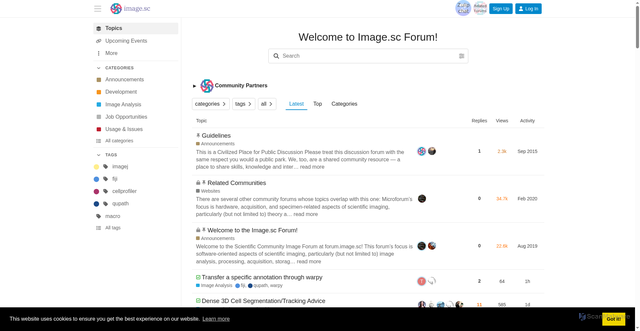 Security scan screenshot of https://forum.image.sc