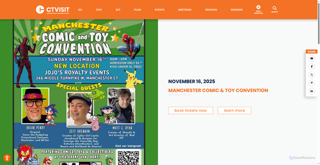 Security scan screenshot of https://ctvisit.com/events/manchester-comic-toy-convention