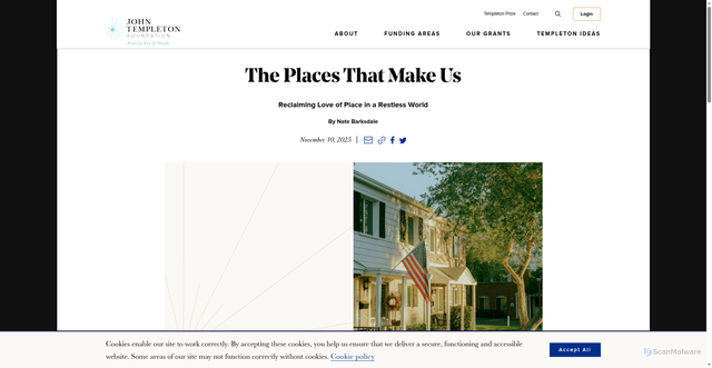 Security scan screenshot of https://www.templeton.org/news/the-places-that-make-us