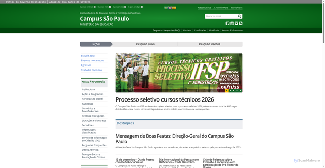 Security scan screenshot of https://spo.ifsp.edu.br