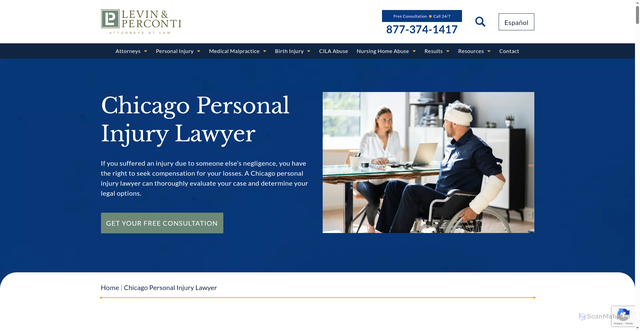 Security scan screenshot of https://www.levinperconti.com/personal-injury/