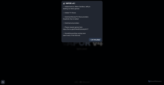 Security scan screenshot of http://www.en.secure.vapor.my/