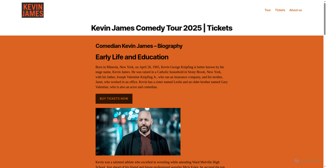 Security scan screenshot of https://www.kevinjamestour.org/