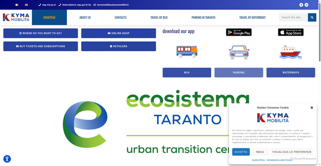 Security scan screenshot of https://www.kymamobilita.it/