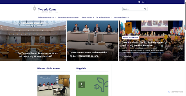 Security scan screenshot of https://www.tweedekamer.nl