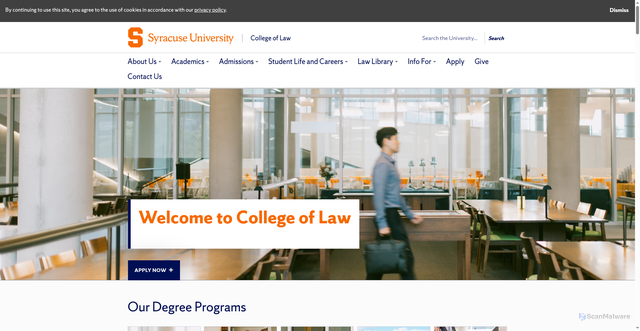 Security scan screenshot of https://law.syracuse.edu