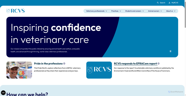Security scan screenshot of http://www.rcvs.org.uk