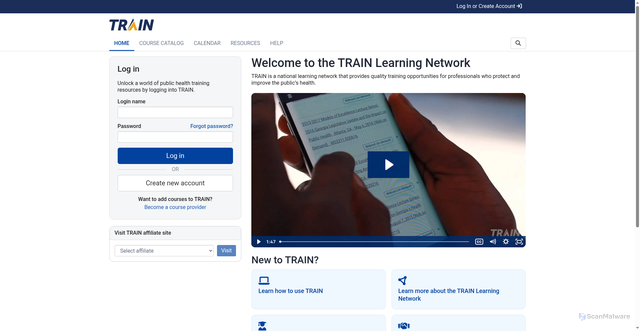Security scan screenshot of https://www.train.org/