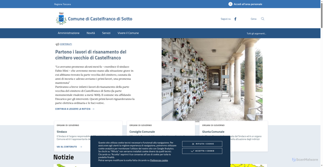 Security scan screenshot of https://www.comune.castelfranco.pi.it/