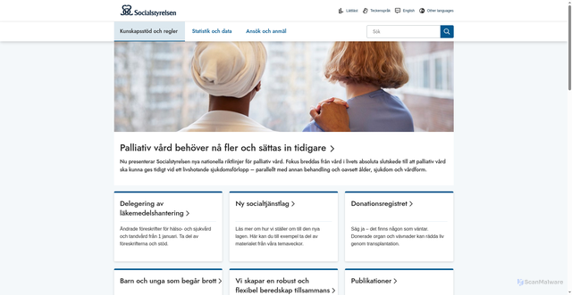 Security scan screenshot of https://www.socialstyrelsen.se