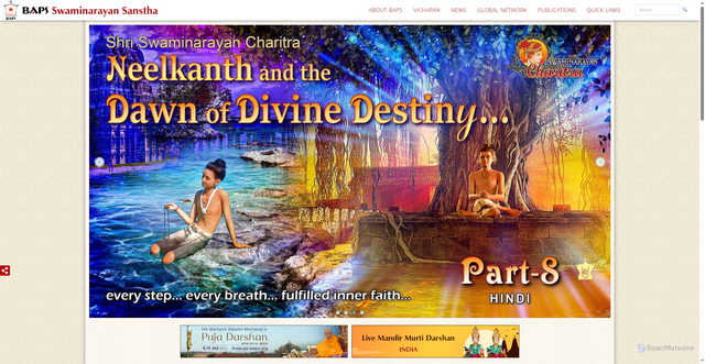 Security scan screenshot of https://www.baps.org