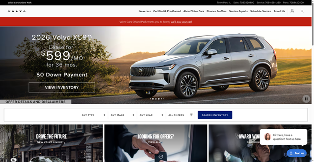 Security scan screenshot of https://www.volvocarsorlandpark.com/