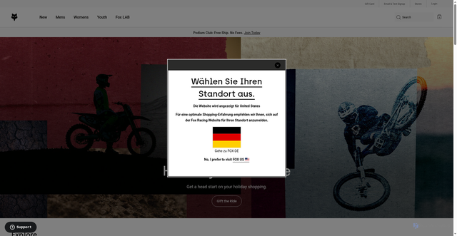 Security scan screenshot of https://www.foxracing.com/