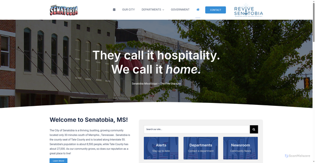 Security scan screenshot of https://cityofsenatobiams.gov/