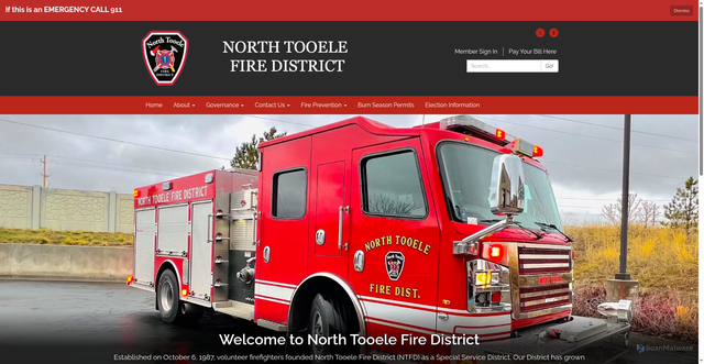 Security scan screenshot of https://www.ntfdutah.gov/