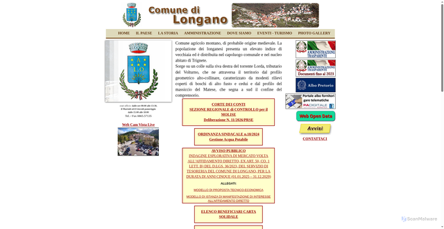 Security scan screenshot of www.comune.longano.is.it