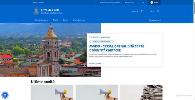 Security scan screenshot of https://www.comune.airola.bn.it