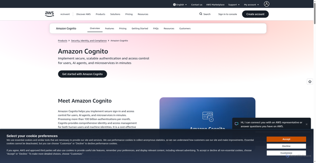 Security scan screenshot of https://cognito-identity-fips.us-east-1.amazonaws.com