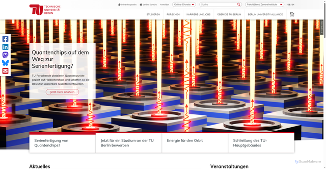 Security scan screenshot of https://tu.berlin
