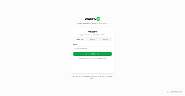 Security scan screenshot of https://app.usabilitygo.com/