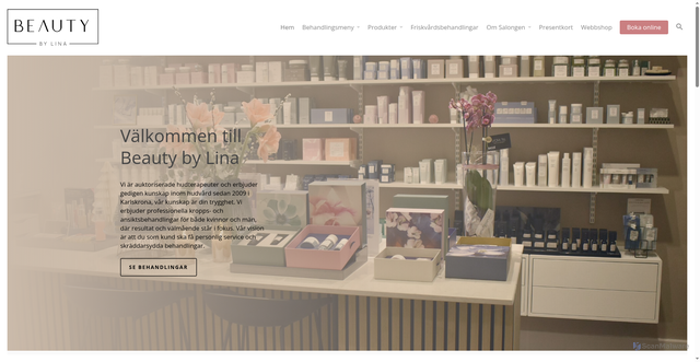 Security scan screenshot of https://beautybylina.se