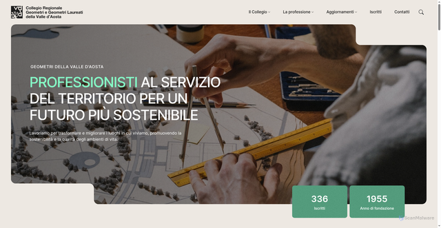 Security scan screenshot of https://www.collegio.geometri.ao.it/