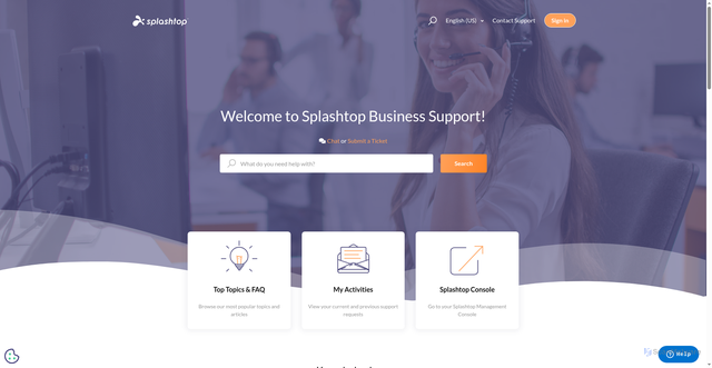 Security scan screenshot of https://support-splashtopbusiness.splashtop.com