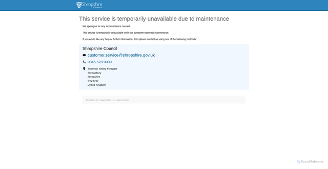 Security scan screenshot of http://www.shropshire.gov.uk/committee.nsf/wmeetinglinks/08AA382E7FE178198025715A0033BD12
