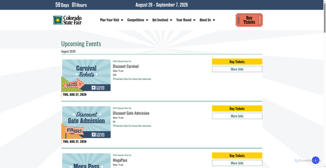 Security scan screenshot of https://coloradostatefair.com/events/