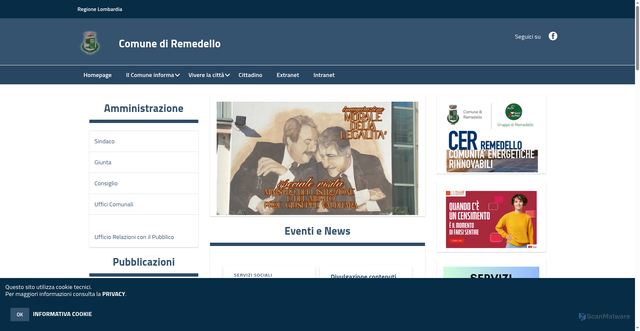 Security scan screenshot of https://www.comune.remedello.bs.it/hh/index.php