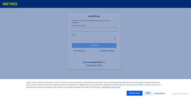 Security scan screenshot of https://shop.metro.md