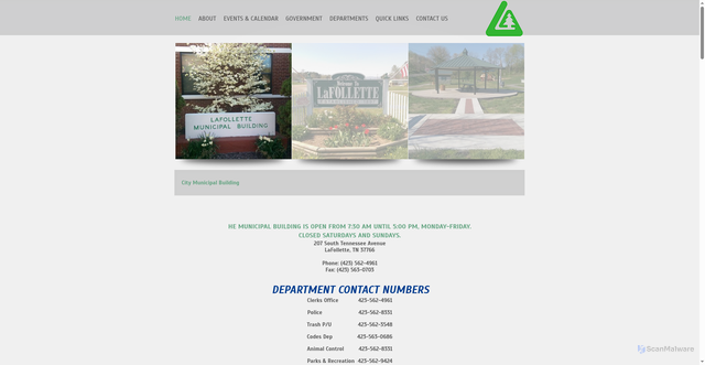 Security scan screenshot of https://www.lafollettetn.gov/