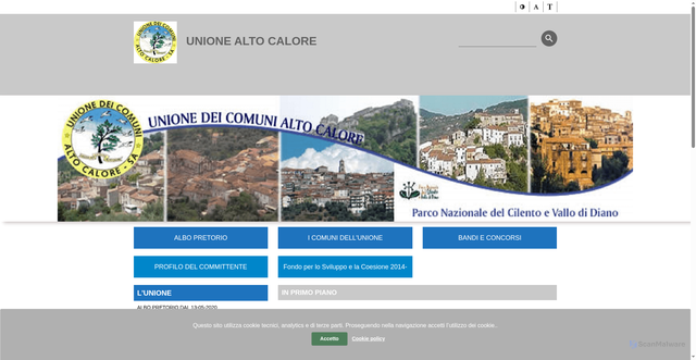 Security scan screenshot of https://www.unionealtocalore.it/