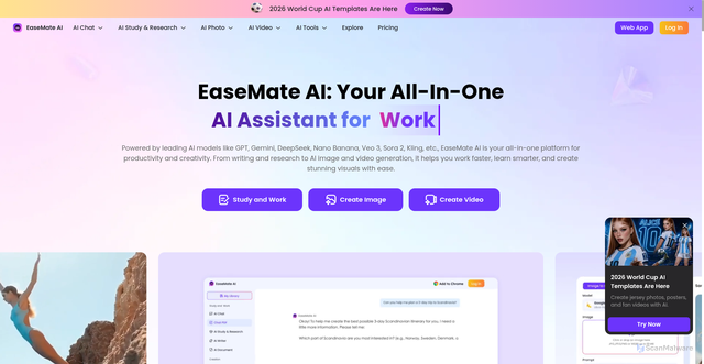 Security scan screenshot of https://www.easemate.ai